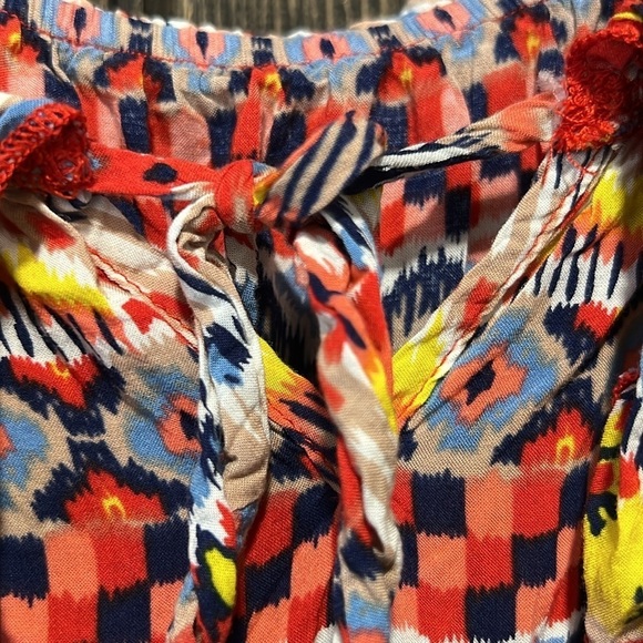 Easel Pleated Maxi Dress L Colorful Boho Ruffle Sleeveless Flowy Spring Summer - Picture 7 of 12